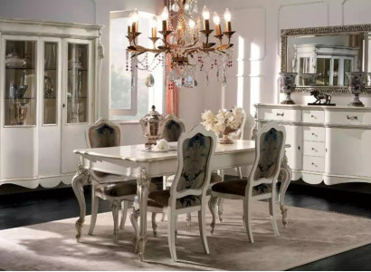 Klassisches Esstisch 4x Stühle Esszimmer Gruppe Tisch Sitzgruppe 8tlg